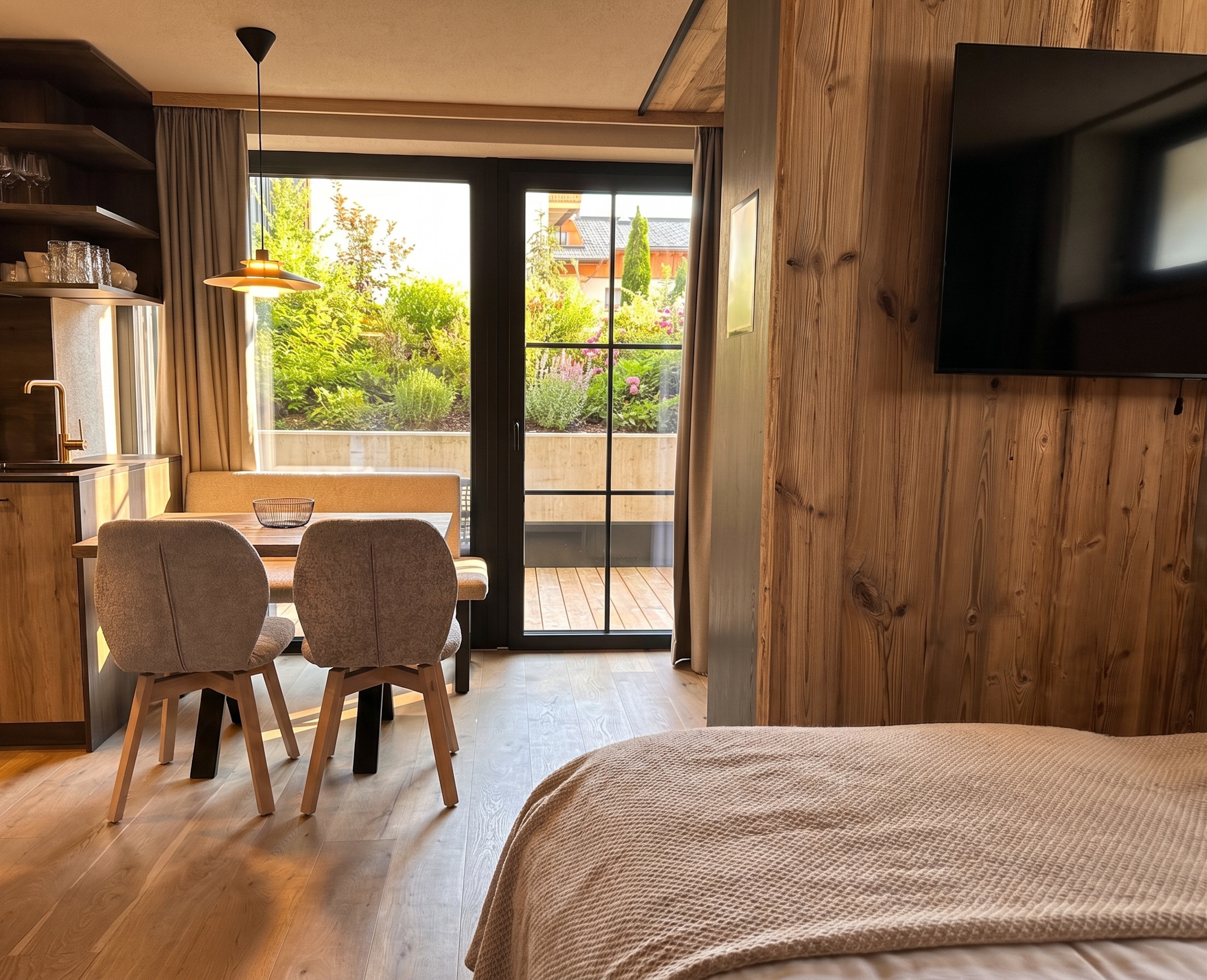  in Kaprun - Familienapartment für 4 Personen im Untergeschoss mit Sauna und Terrasse