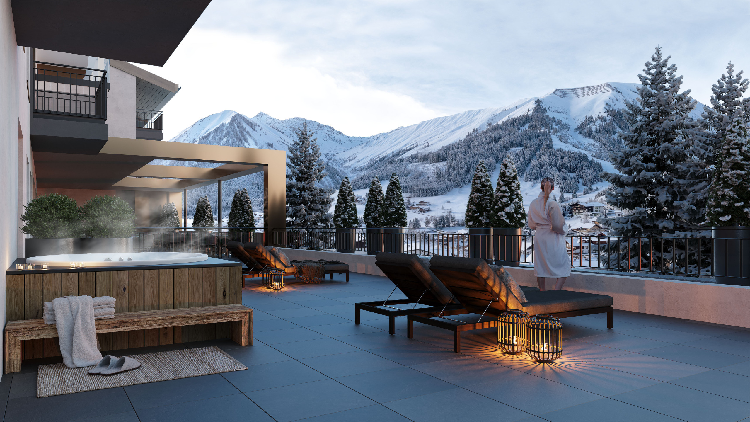  in Berwang - Penthouse mit 5 Schlafzimmern für bis zu 12 Personen mit Sauna und Hot Tub